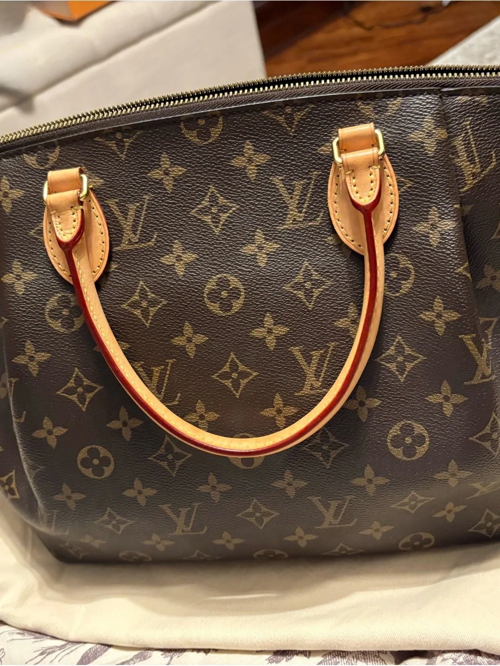 Louis Vuitton Turenne MM Monogram Canvas Shoulder Bag with Tan Leather Trim